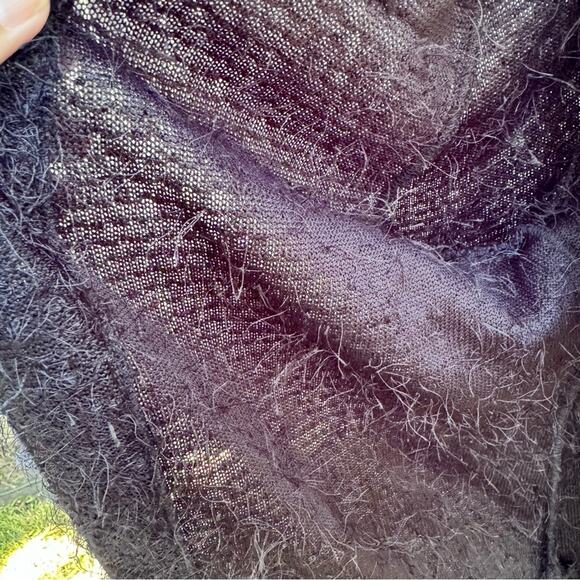 Picadilly Fashions Black Cardigan Women's Size Medium Open Front Fuzzy - Picture 6 of 12